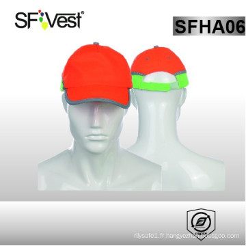 2015 chapeaux de sécurité en caoutchouc résistant au polyester fluorescent